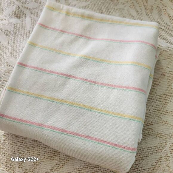 Knit Fabric remnants-pastel and white stripe and pastel polka dot for sewing, cr - Picture 9 of 9